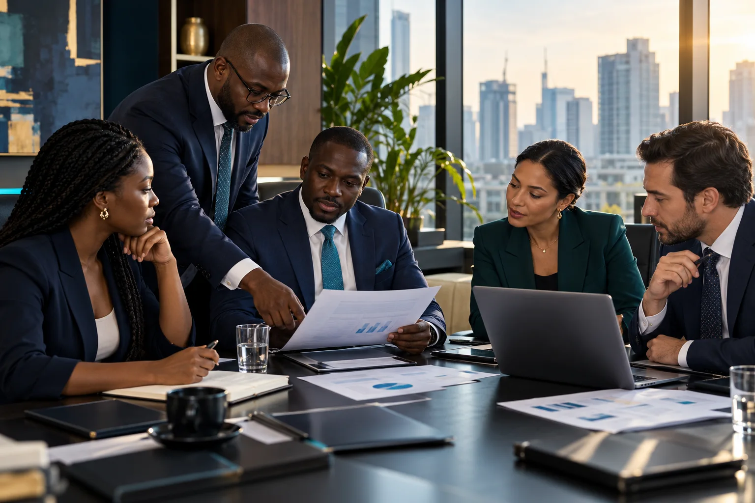 Illustrative financial institution representatives exploring a prospective collaboration.